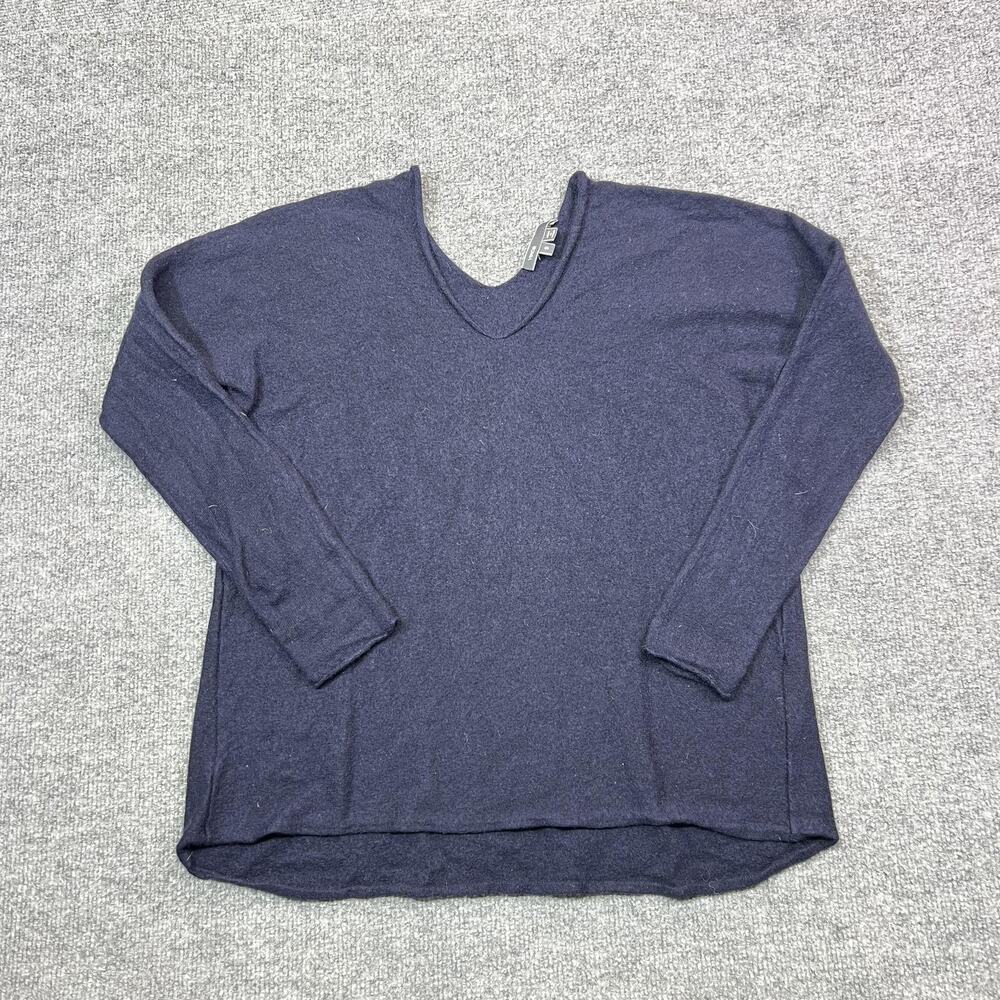 Vince Sweater Womens Small Blue Wool Cashmere V Neck Knit Pullover Long Sleeve